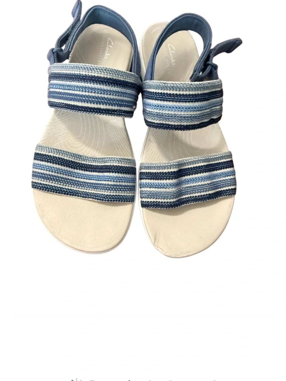 Clarks Cloudsteppers Arla Stroll Women’s Blue Striped Comfort Sandals-Size 7.5 W - Picture 14 of 14